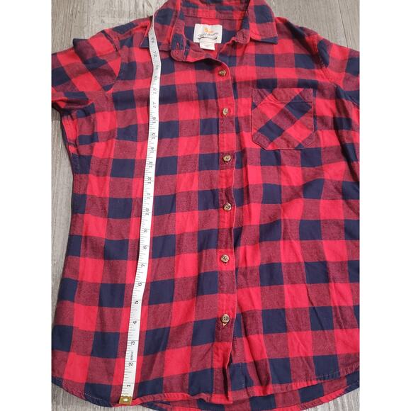 Field & Stream Red & Blue Plaid Button Up Long Sleeved Shirt - Picture 5 of 6